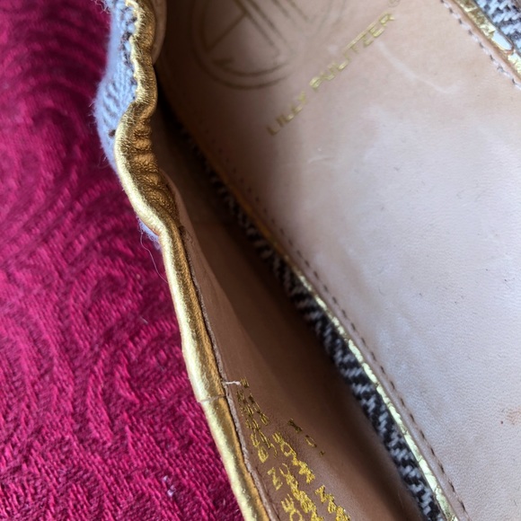 Like New Tweed Flats with Gold - Made in Brazil- Lilly Pulitzer - Size 10M - Picture 3 of 5